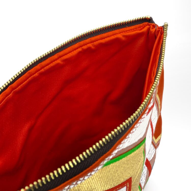 Kimono Clutch Bag Hexagon Dark Orange