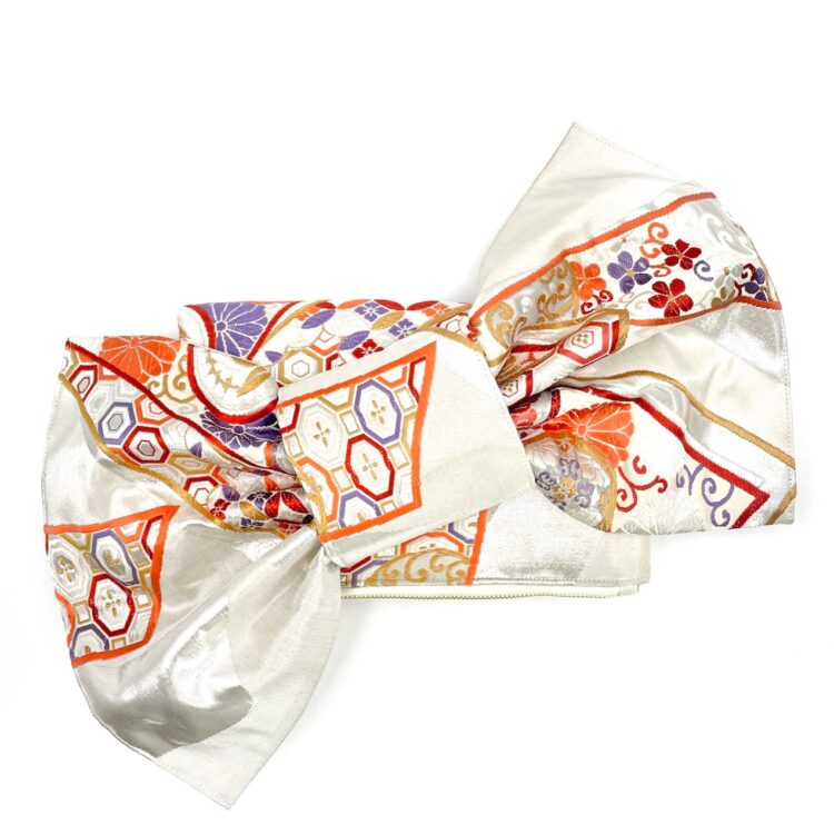 Kimono Ribbon Clutch Smooth Beige