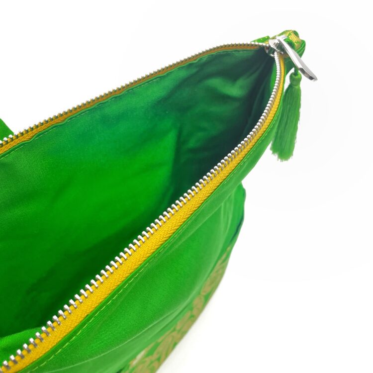 着物 リボン ゴールド グリーン クラッチバッグ