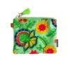 Mini Zipper Pouch Indian Green Flower