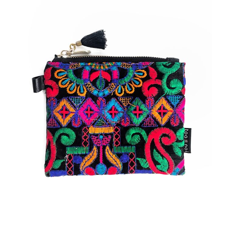 Mini Zipper Pouch Indian Black