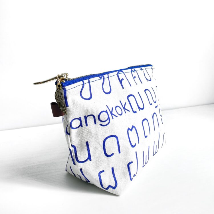 Cosmetic Zipper Pouch Thai Blue