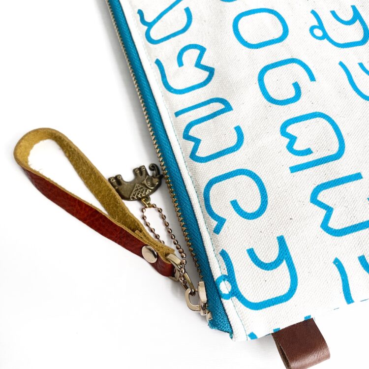 iPad Bag Thai Letter Baby Blue
