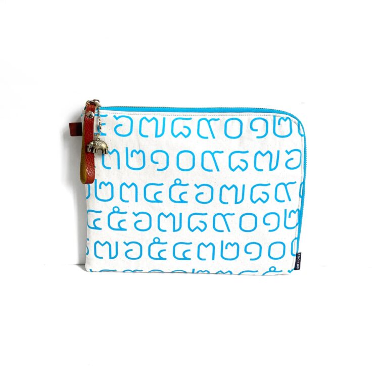 iPad Bag Thai Letter Baby Blue