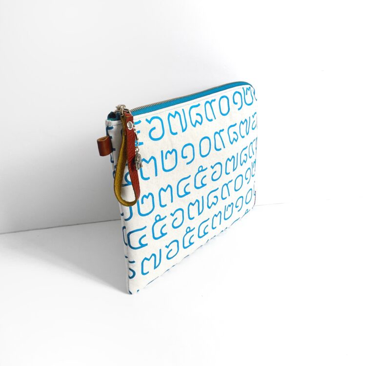 iPad Bag Thai Letter Baby Blue