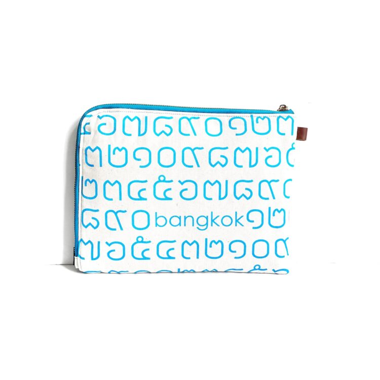 iPad Bag Thai Letter Baby Blue