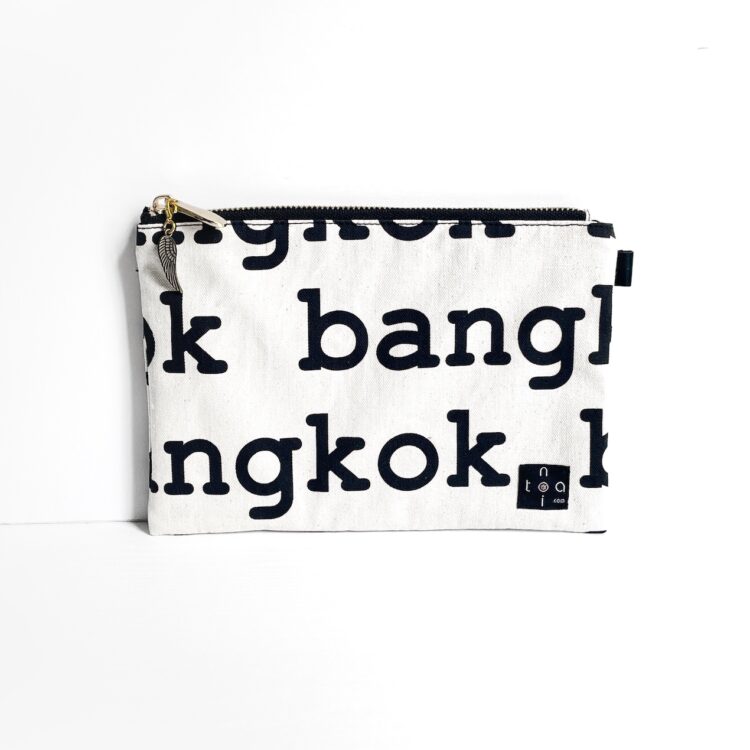 Basic Zipper Pouch Bangkok White