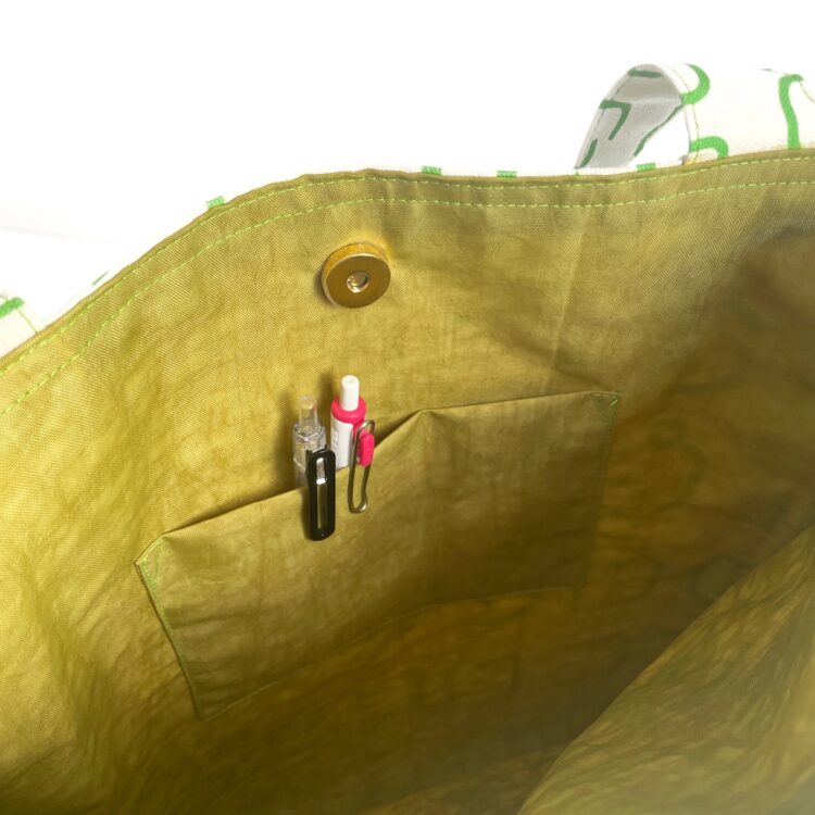 Simple Tote Bag Thai Numbers Green