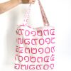 Simple Tote Bag Thai Numbers Pink