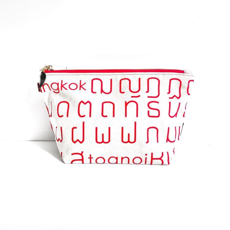 Cosmetic Zipper Pouch Thai Red
