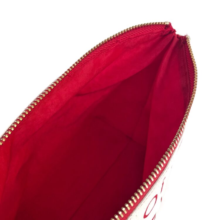 กระเป๋าเครื่องสำอาง ลายไทยสีแดง