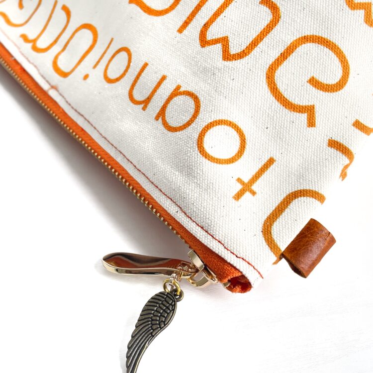 Cosmetic Zipper Pouch Thai Orange