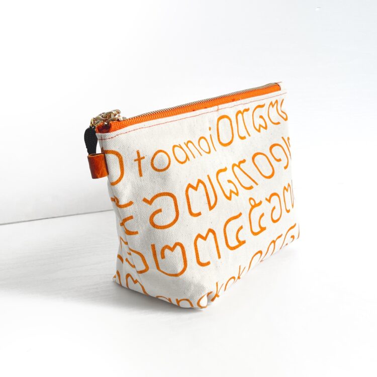 Cosmetic Zipper Pouch Thai Orange