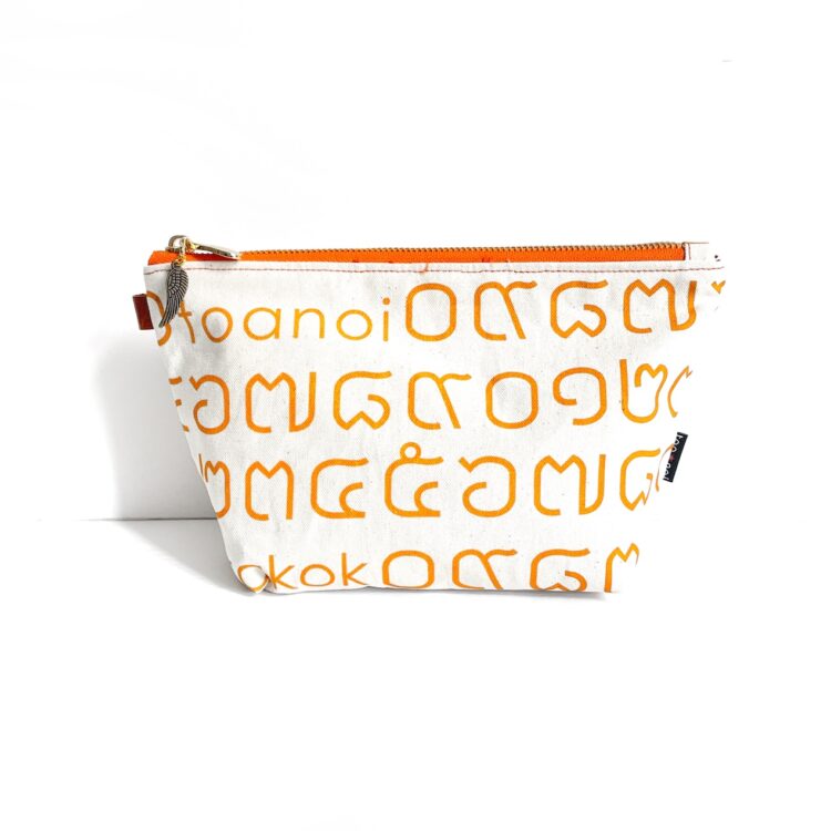 Cosmetic Zipper Pouch Thai Orange