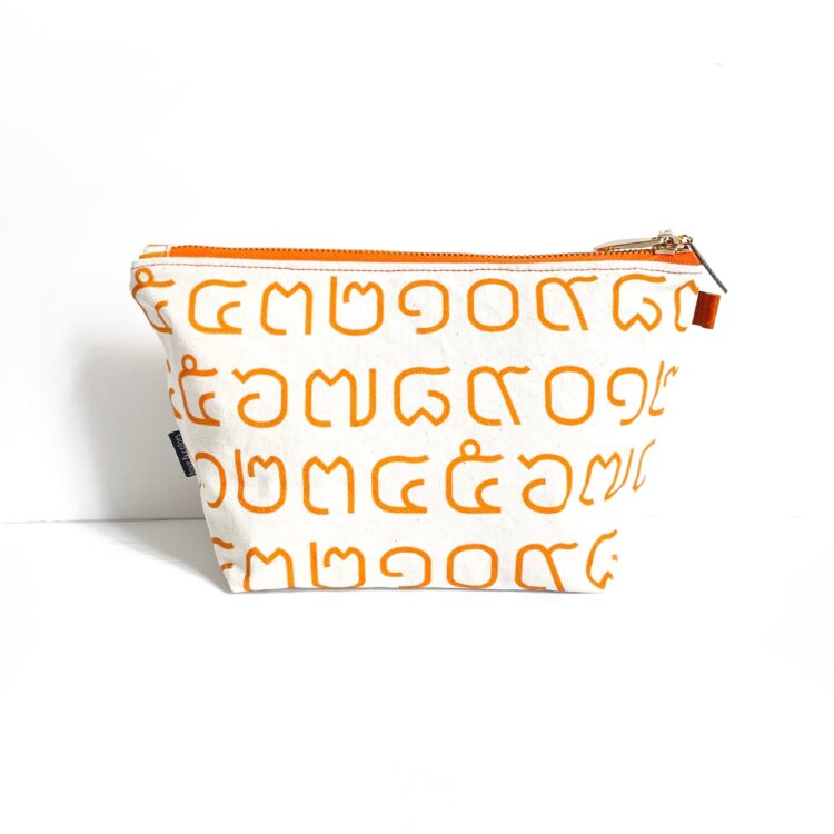 Cosmetic Zipper Pouch Thai Orange