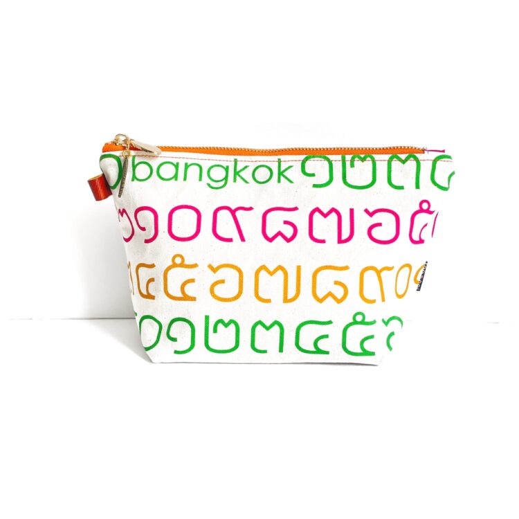 Cosmetic Zipper Pouch Thai Rainbow Orange