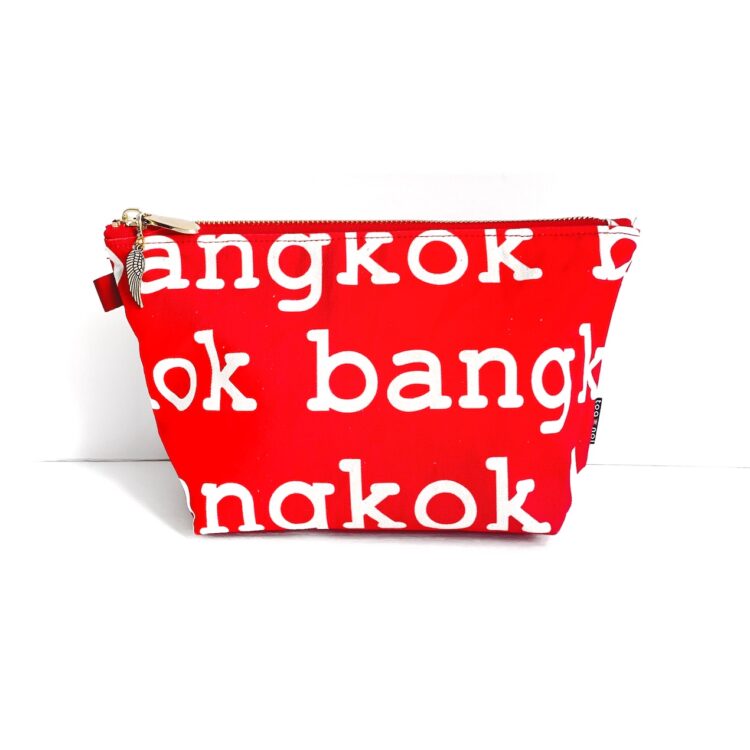Cosmetic Zipper Pouch Bangkok Red