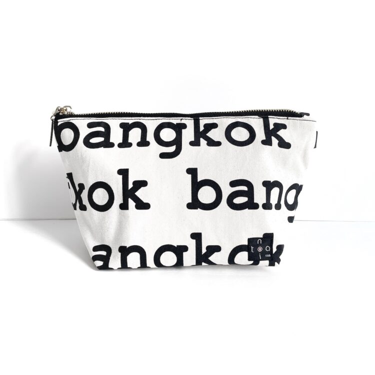 Cosmetic Zipper Pouch Bangkok White