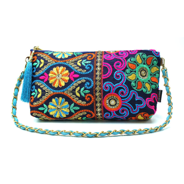 モン族 グリーン ショートチェーン ショルダーバッグ