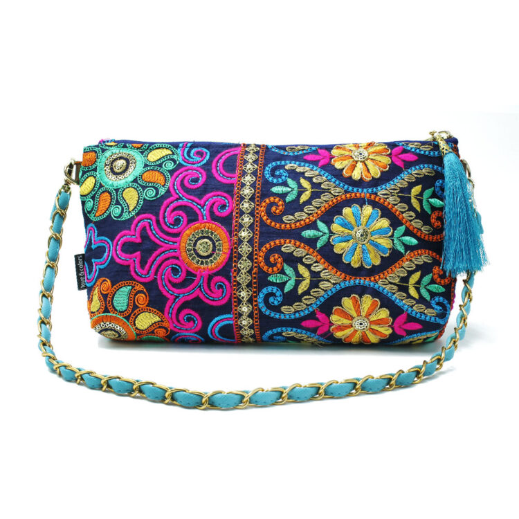 モン族 グリーン ショートチェーン ショルダーバッグ