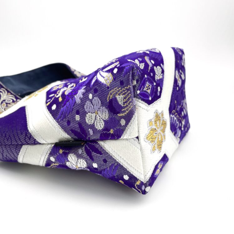 着物帯 ライトパープル ミニ トートバッグ