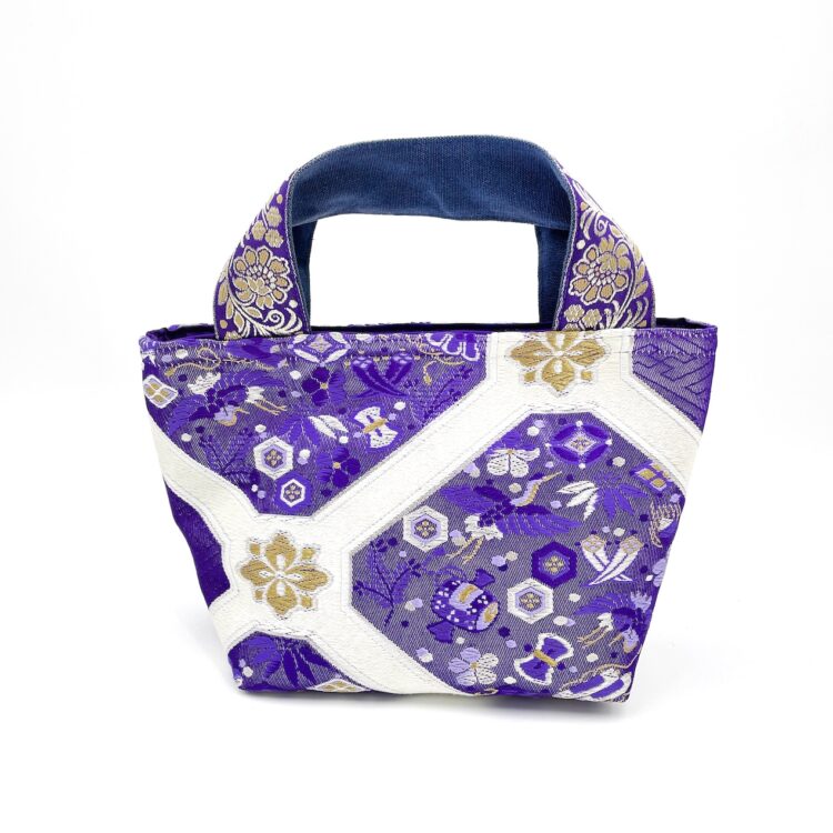 กระเป๋ามินิกิโมโน ลายราตรีม่วง