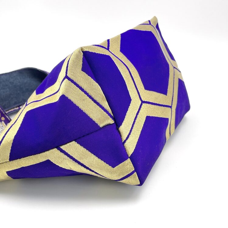 着物帯 パープル ハニカム ミニ トートバッグ