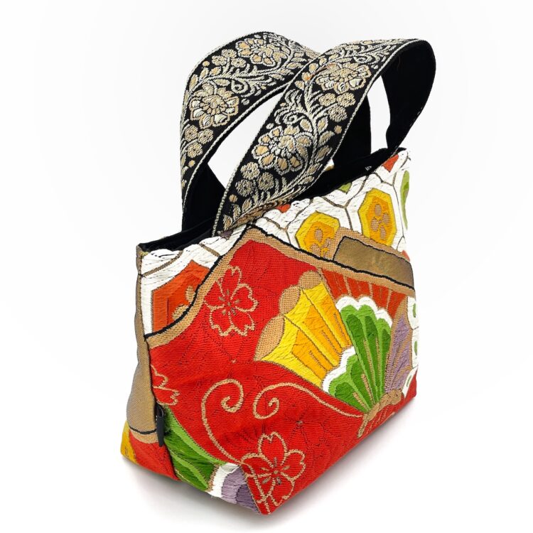 กระเป๋ามินิกิโมโน ลายซากุระแดงดำ