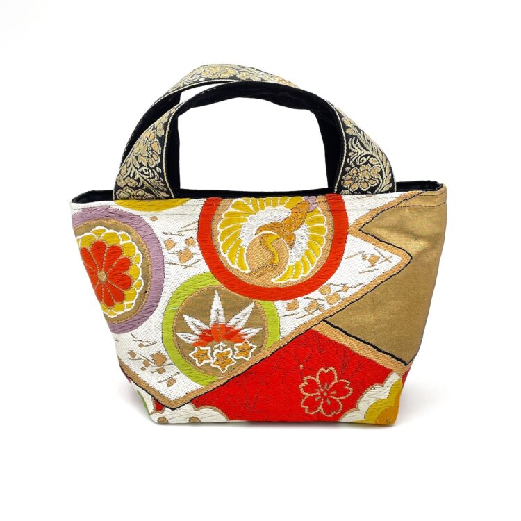 กระเป๋ามินิกิโมโน ลายซากุระแดงดำ