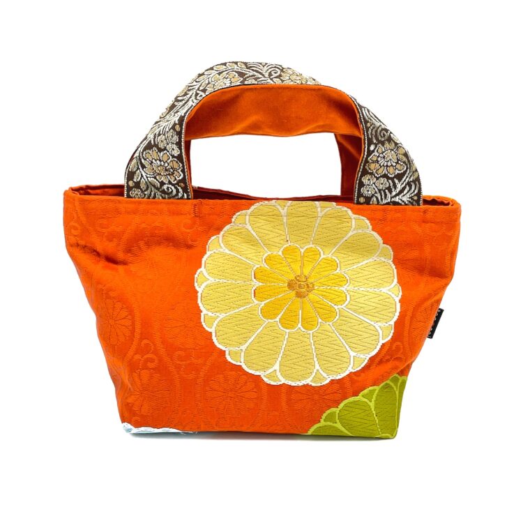 กระเป๋ามินิกิโมโน ลายส้มดอกเหลือง