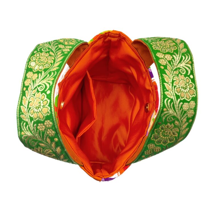 Kimono Mini Tote Bag Big Flower Orange