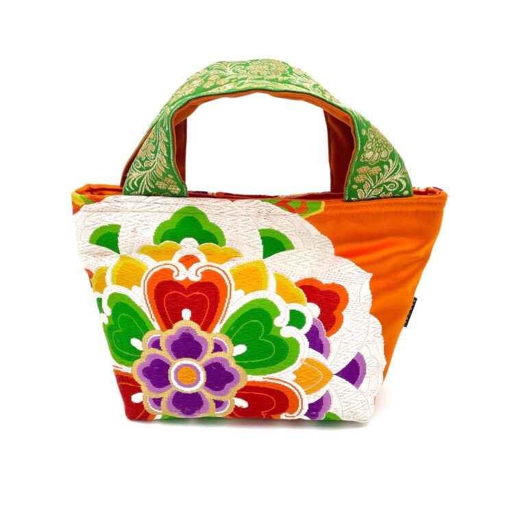 Kimono Mini Tote Bag Big Flower Orange