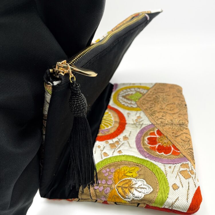 Kimono Ribbon Clutch Colorful Flower