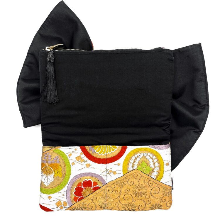 Kimono Ribbon Clutch Colorful Flower