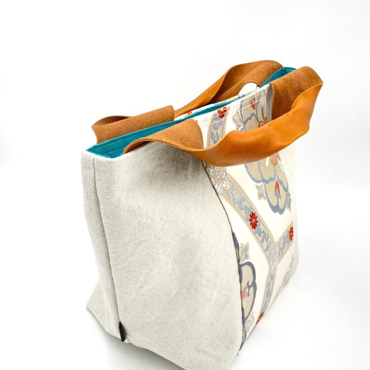 Canvas Tote Bag Kimono Pastel Flower Large