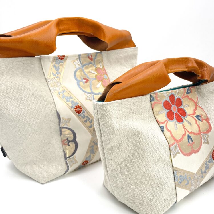 Canvas Tote Bag Kimono Pastel Flower Large