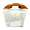 Canvas Tote Bag Kimono Pattern White Large