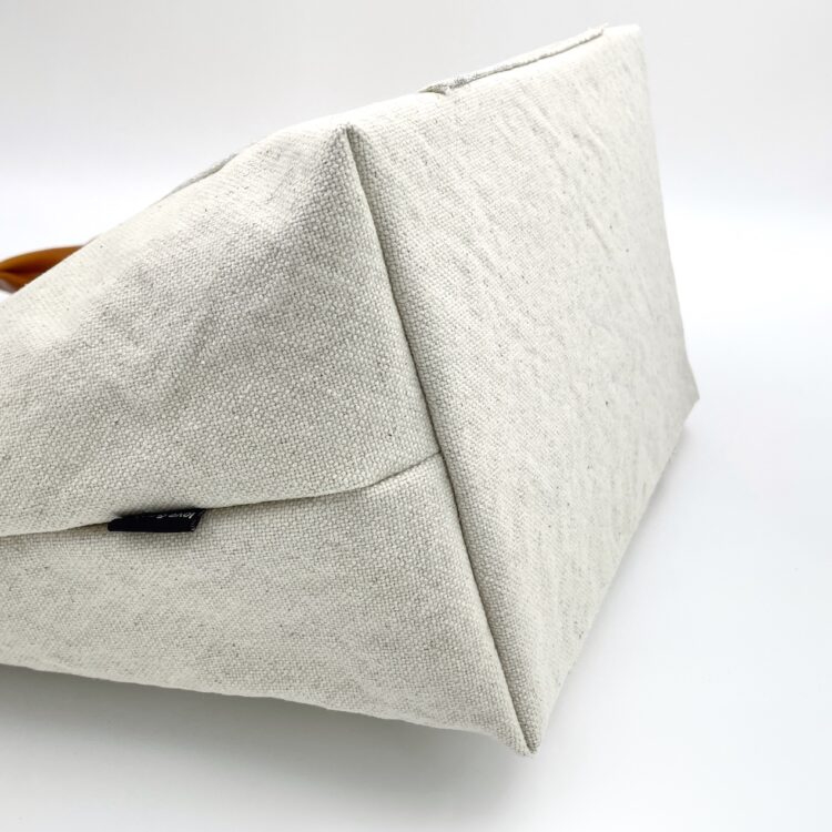 Canvas Tote Bag Kimono Pattern White Large