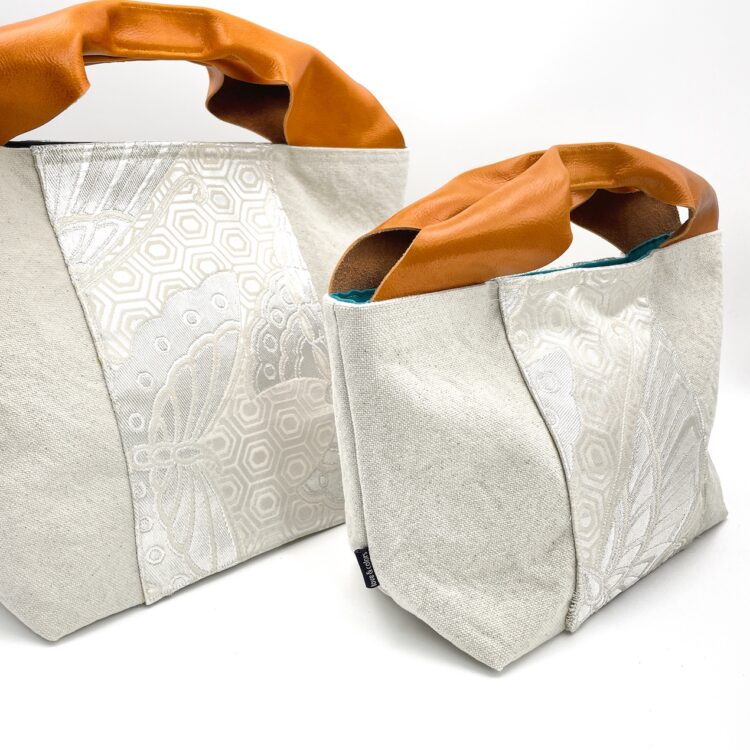 กระเป๋าแคนวาสผ้าโอบิ ขาวคลาสสิค