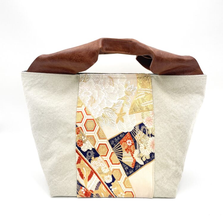 Canvas Tote Bag Kimono Kiku Flower Large