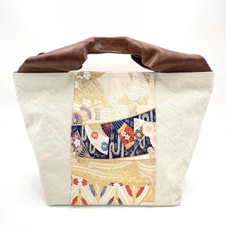 Canvas Tote Bag Kimono Kiku Flower Large