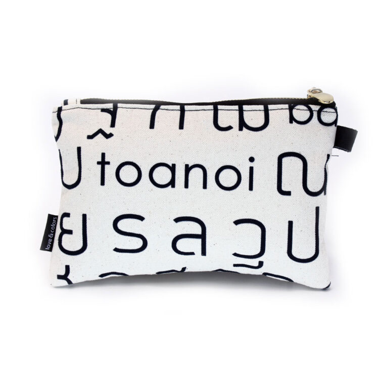 Flat Pouch Thai Letters White
