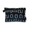 Flat Pouch Thai Letters Black