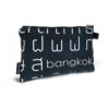 Flat Pouch Thai Letters Black