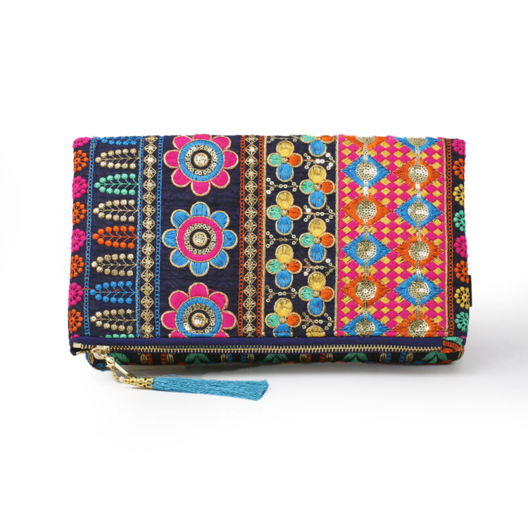 Hmong Divine Floral Clutch Bag