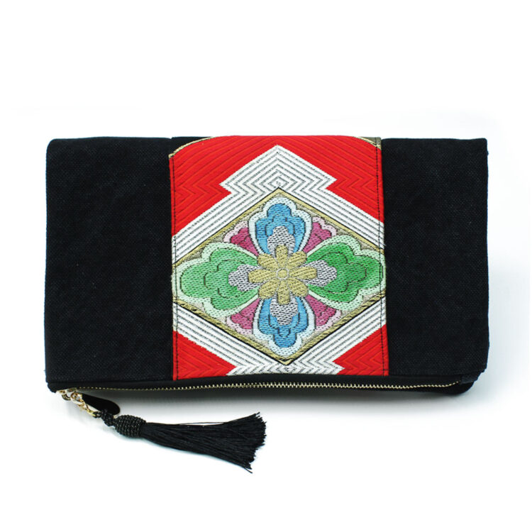 Kimono Fabric Gentle Diamond Clutch Bag