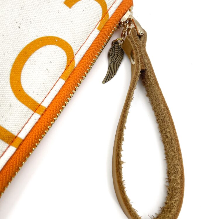 Thai Numbers Wristlet Pouch Orange