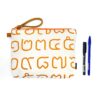 Thai Numbers Wristlet Pouch Orange