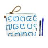 Thai Numbers Wristlet Pouch Baby Blue
