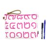 Thai Numbers Wristlet Pouch Pink